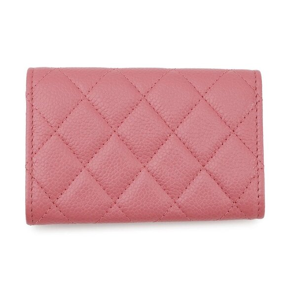 CHANEL Matelasse Bifold Wallet Card Case Calfskin Pink A80799 - Picture 11 of 14